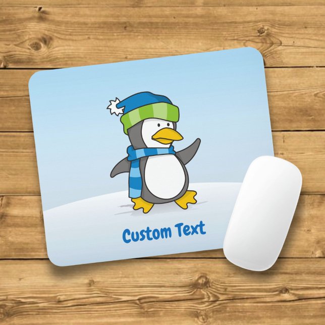 Little penguin walking on snow mouse pad (Creator Uploaded)