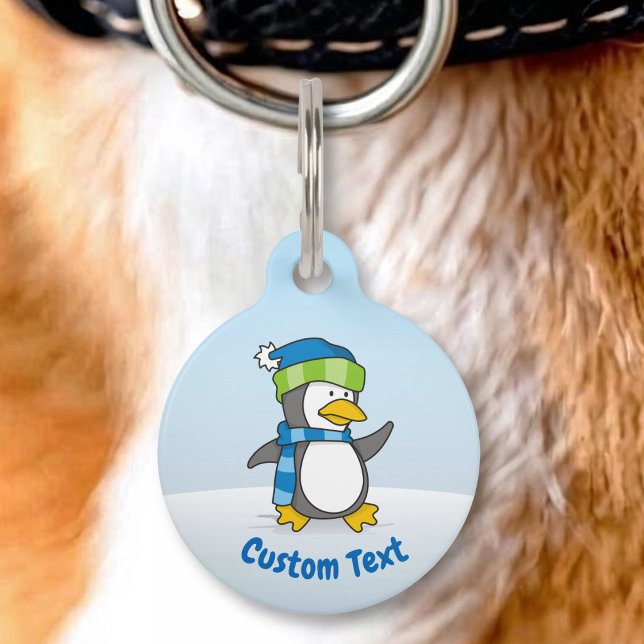 Little penguin walking on snow pet tag (Creator Uploaded)