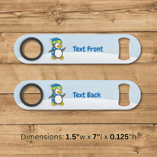 Little penguin walking on snow speed bottle opener