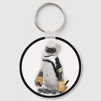 Little Penguin Wearing Hockey Gear Key Ring