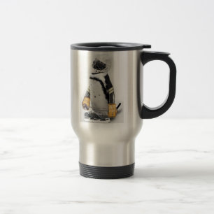 Little  Penguin Wearing Hockey Gear Travel Mug
