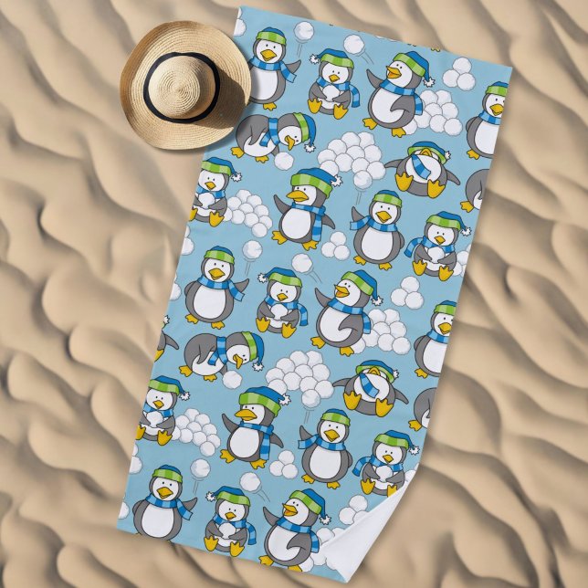 Little penguins background beach towel (Creator Uploaded)