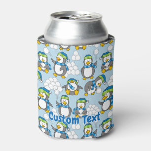 Little Penguins Background Can Cooler