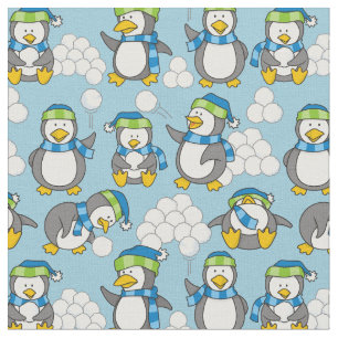 Little penguins background fabric