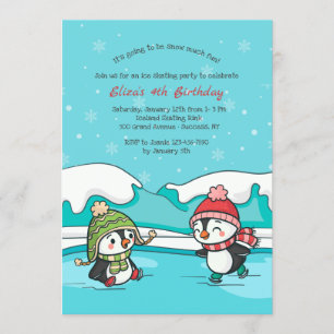 Little Penguins Ice Skaters Invitation