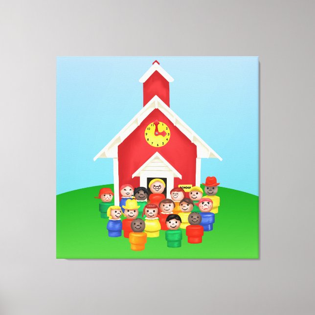 Little People Schoolhouse Canvas Print (Front)