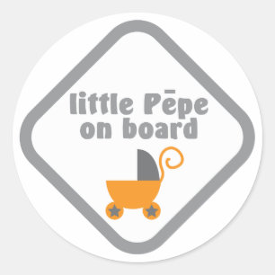 Little Pepe (Maori baby) on board Classic Round Sticker