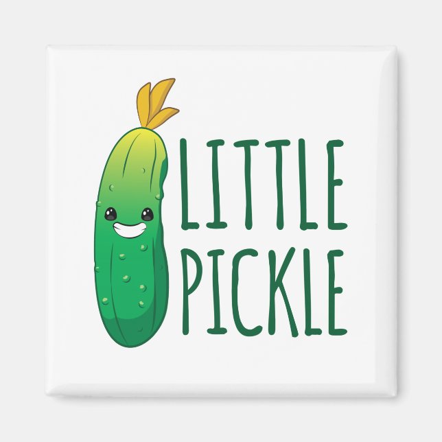 Little Pickle Cute Green Pickle Wearing Sunglasses Magnet (Front)