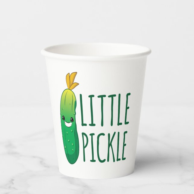 Little Pickle Cute Green Pickle Wearing Sunglasses Paper Cups (Front)