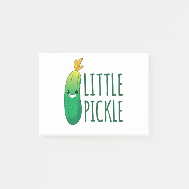 Little Pickle Cute Green Pickle Wearing Sunglasses Post-it Notes (Front)