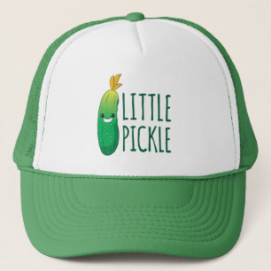 Little Pickle Cute Green Pickle Wearing Sunglasses Trucker Hat