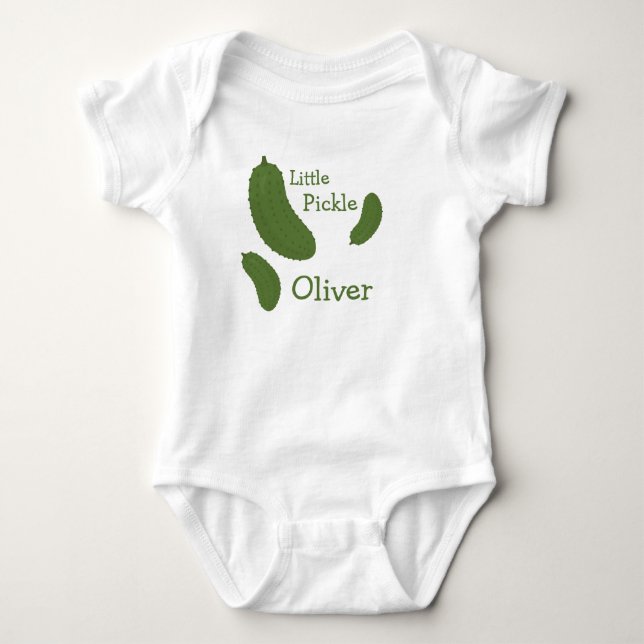 Little pickle with baby name bodysuit (Front)
