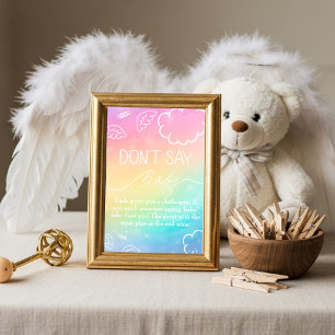 Little Piece Heaven Don't Say Baby Game Rainbow  Invitation