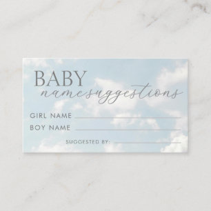Little Piece of Heaven Baby Name Suggestion  Enclosure Card