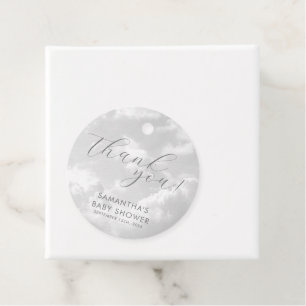 Little Piece of Heaven Baby Shower Clouds Favour Tags