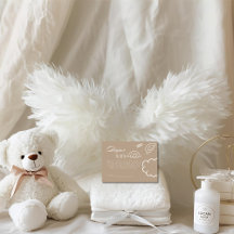 Little Piece of Heaven Beige Diaper Raffle Card