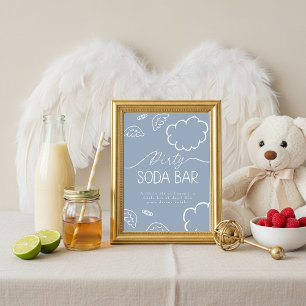 Little Piece of Heaven Blue Dirty Soda Bar Sign Invitation