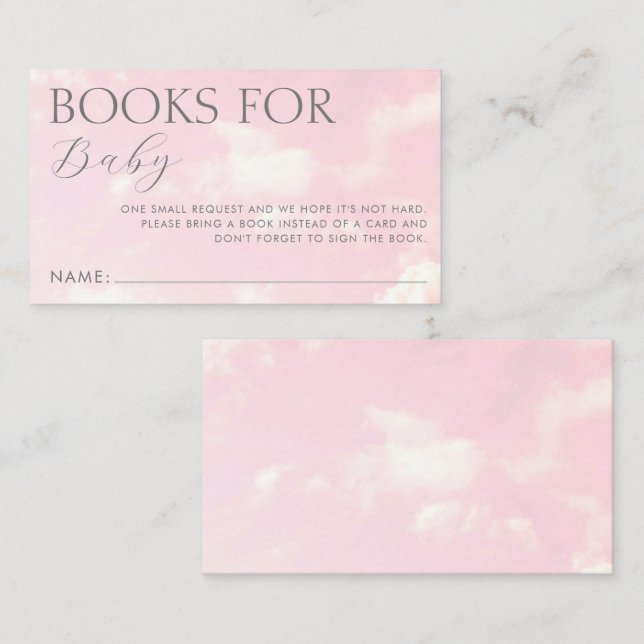 Little Piece of Heaven Books for Baby Shower  Enclosure Card (Front/Back)