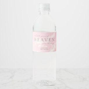 Little Piece of Heaven Girl Baby Shower Simple Water Bottle Label