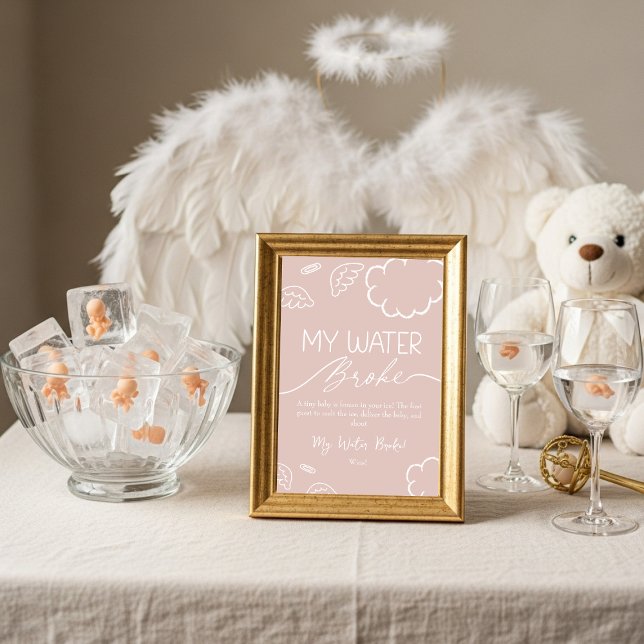 Little Piece of Heaven  My Water Broke Game Pink  Invitation (Little Piece of Heaven My Water Broke Game Pink)