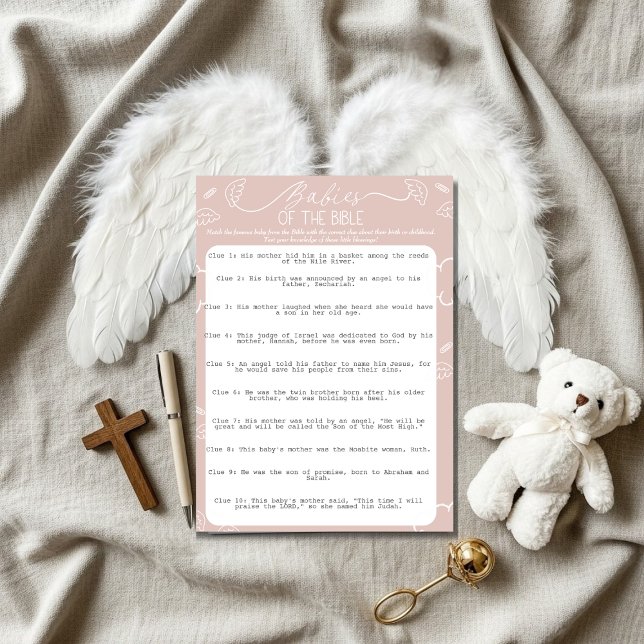 Little Piece of Heaven Pink Babies of the Bible Invitation (Little Piece of Heaven Pink Babies of the Bible)
