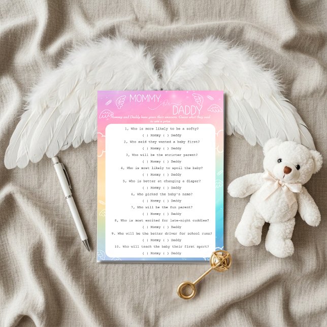 Little Piece of Heaven Rainbow Guess Who Game  Invitation (Little Piece of Heaven Guess Who Game Invitation)
