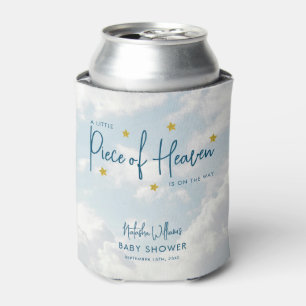 Little Piece of Heaven Sky Blue Baby Shower Can Cooler