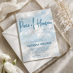 Little Piece of Heaven Sky Blue Clouds Invitation