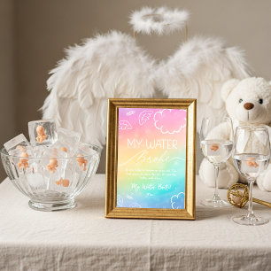Little Piece of Heaven Water Broke Game Rainbow  Invitation