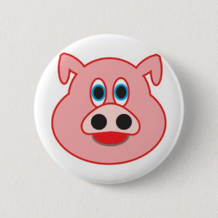 Little pig didactic illustration drawing pedagógi 6 cm round badge