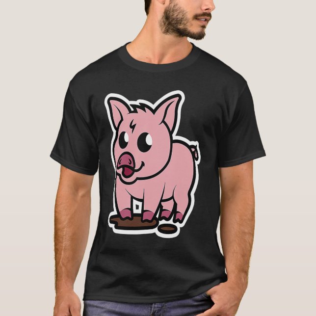 Little Pig  Pet  Piggy T-Shirt (Front)