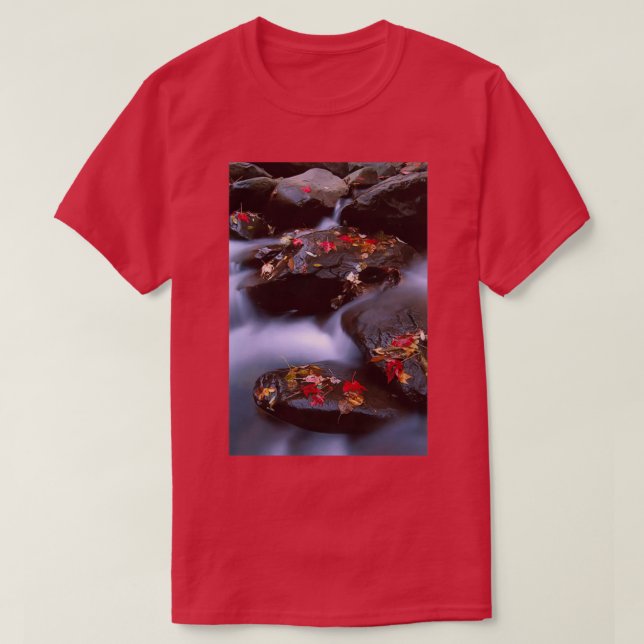 Little Pigeon River Cascading Among Rocks And Colo T-Shirt (Design Front)