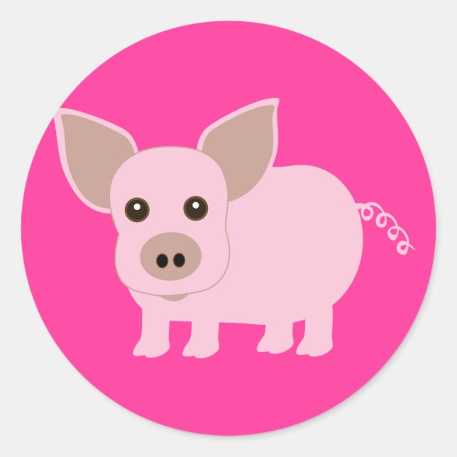 Little Piggie Classic Round Sticker (Front)