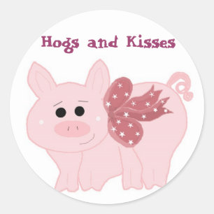 Little Piggy Hogs and Kisses Classic Round Sticker