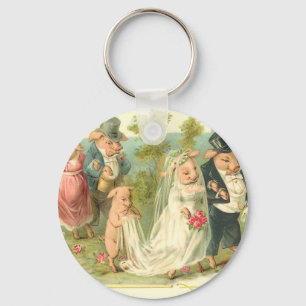 Little Piggy Wedding Key Ring