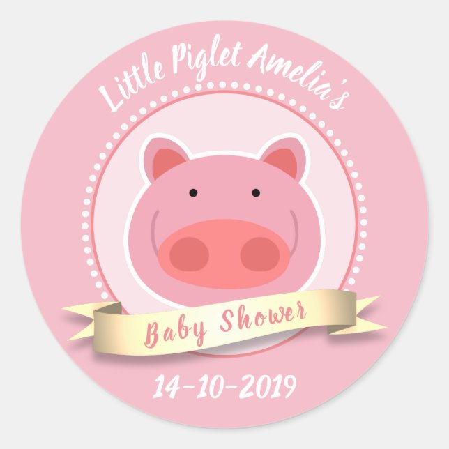 Little Piglet Classic Round Sticker (Front)