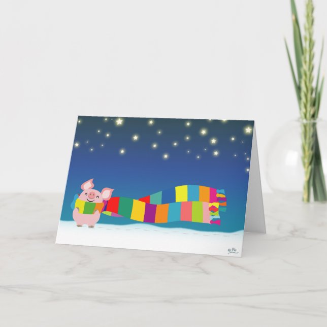 Little Pig's Christmas greeting card (Front)