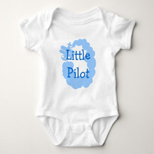Little pilot baby creeper with flying airplain