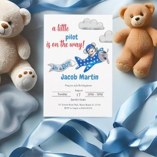 Little Pilot Baby Shower Invitation