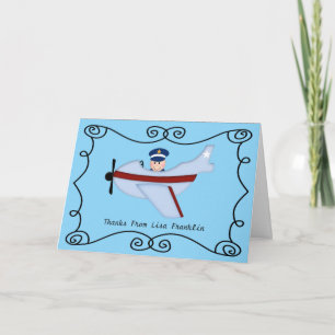 Little Pilot Baby Shower Thank You Note