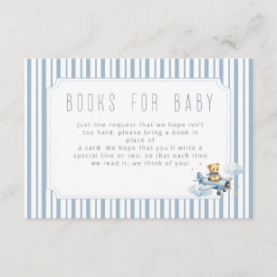 Little Pilot Teddy Bear Books for Baby Enclosure Card