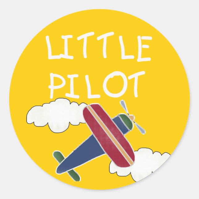 Little Pilot Tshirts and Gifts Classic Round Sticker (Front)
