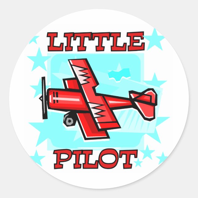 Little Pilot Tshirts and Gifts Classic Round Sticker (Front)