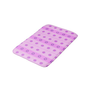 Little Pink and Purple Flowers Pattern Bath Mat