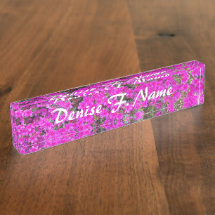 Little Pink Azaleas Personalised Floral Nameplate