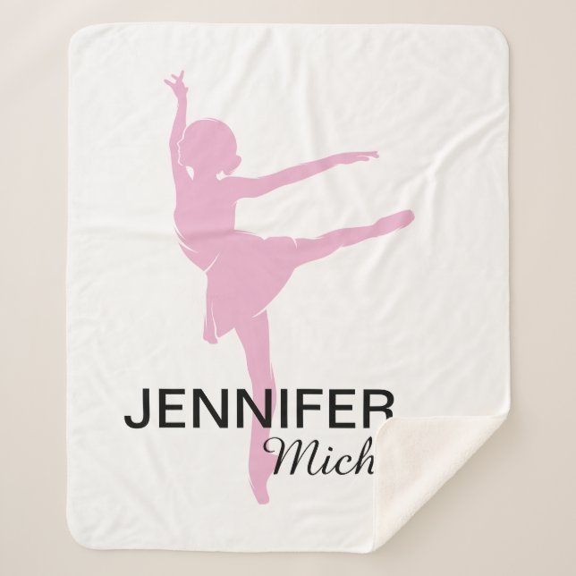 Little Pink Ballerin]a Sherpa Blanket (Front)