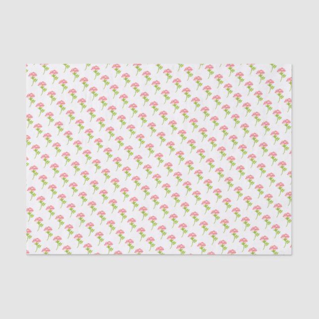 Little Pink Blooming Rose Bud Tissue Paper (Front)