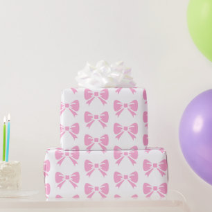 Little Pink Bow Baby Shower Girl Birthday Coquette Wrapping Paper