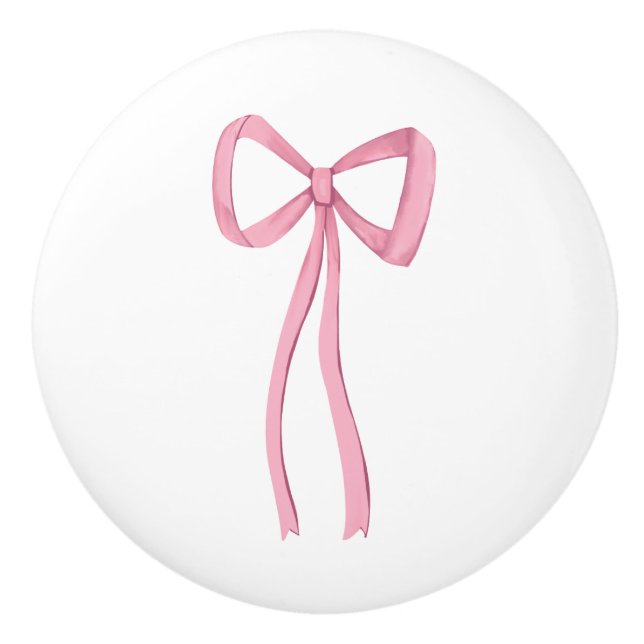 Little Pink Bow Darling Ceramic Knob (Front)