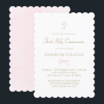 little pink bow | First Holy Communion Invitation<br><div class="desc">First Holy Communion invitation</div>